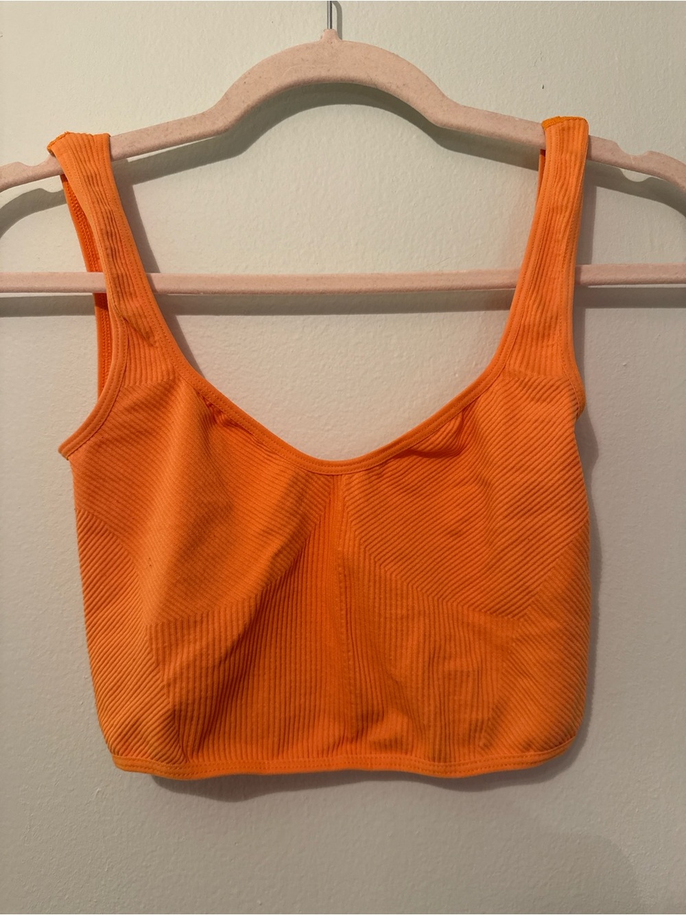 Urban Outfitters Ribbed Scoop Crop Tank - Orange
